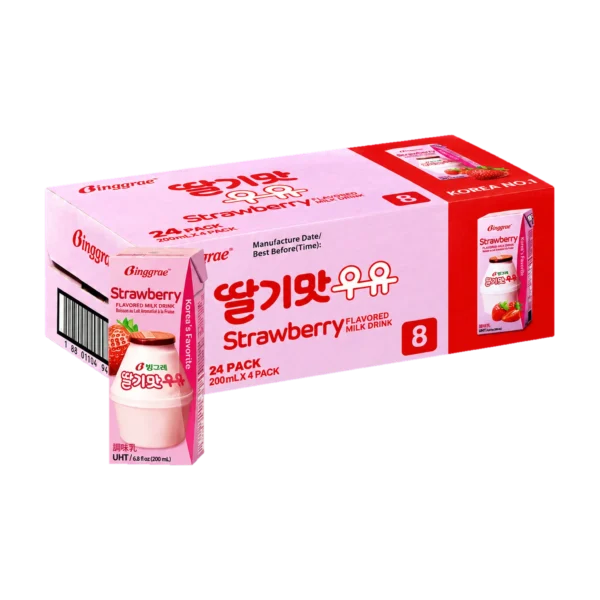 Thùng 24 hộp sữa Binggrae vị dâu 200ml