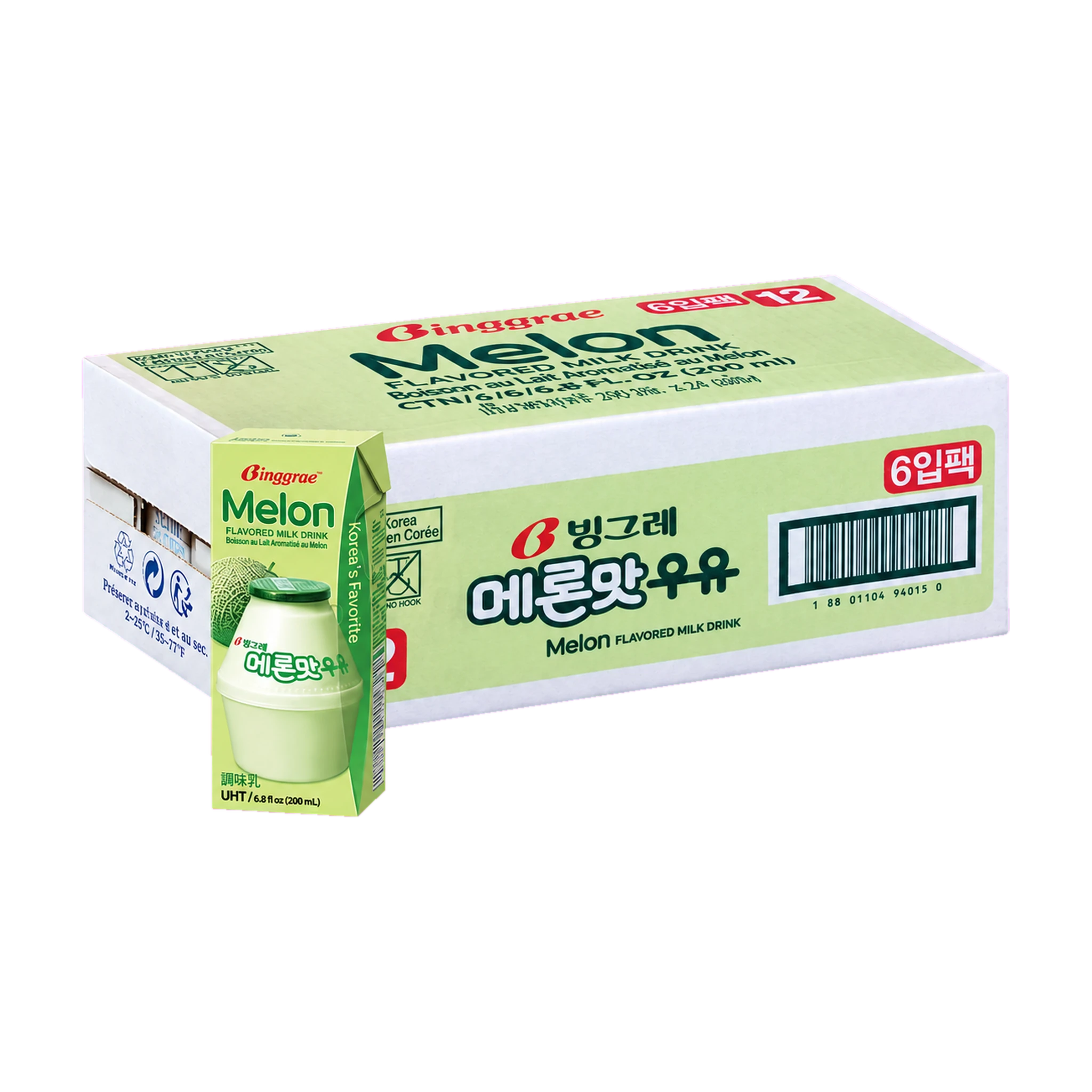 Thùng 24 hộp sữa Binggrae vị dưa lưới 200ml