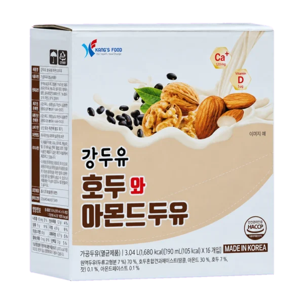 Thùng 16 hộp sữa hạt óc chó hạnh nhân Kang's Food 190ml