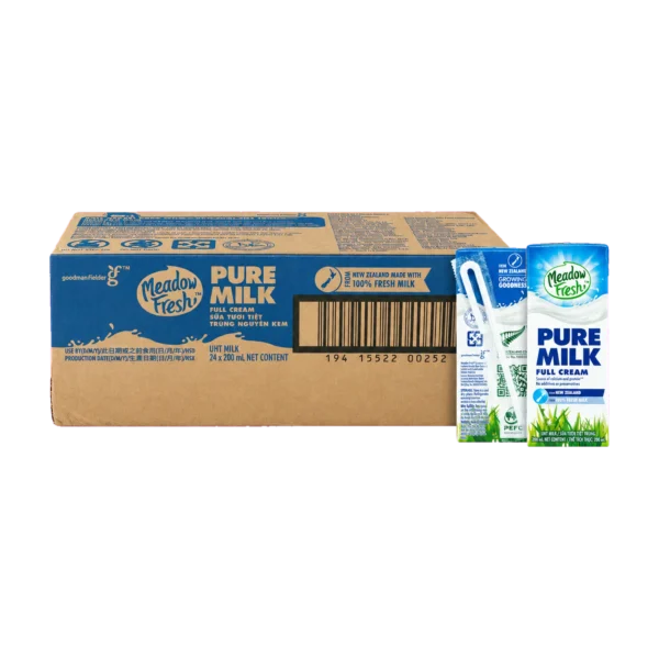 Thùng 24 hộp sữa tươi Meadow Fresh nguyên kem 200ml