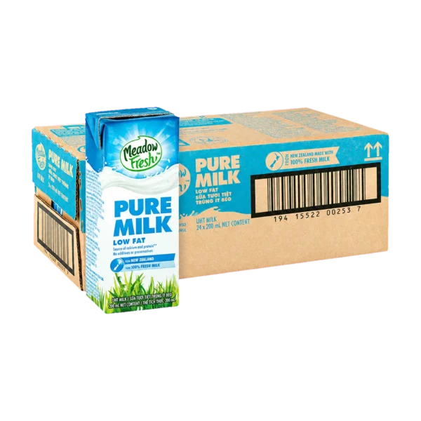 Thùng 24 hộp sữa tươi Meadow Fresh ít béo 200ml