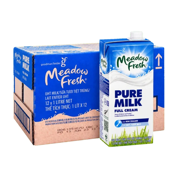 Thùng 12 hộp sữa tươi Meadow Fresh nguyên kem 1L
