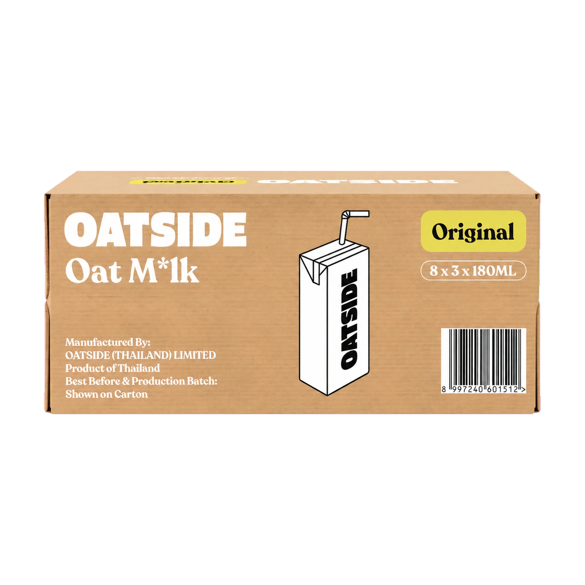 Thùng 24 hộp sữa yến mạch Oatside nguyên bản 200ml