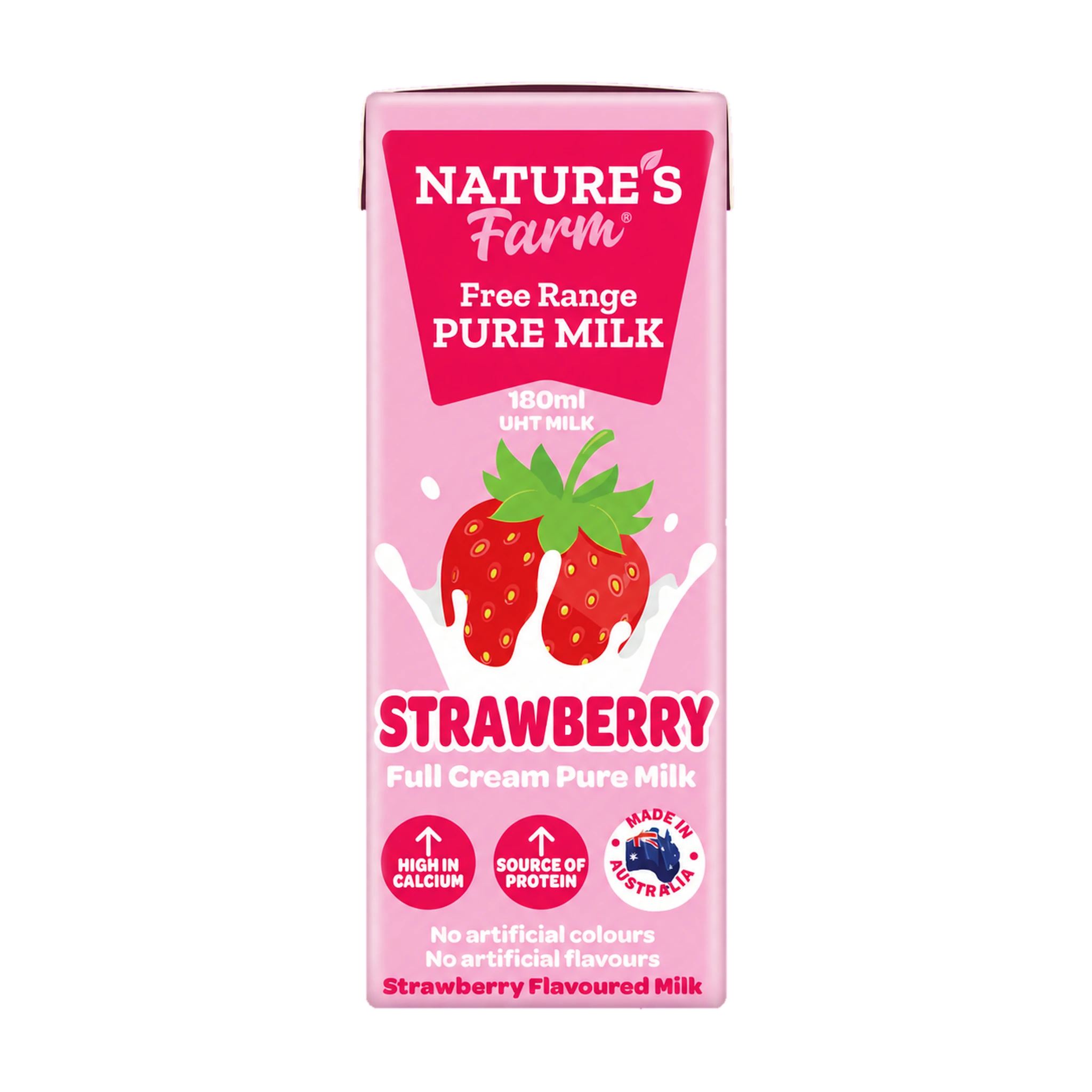 Thùng 24 hộp sữa tươi Nature's Farm vị dâu 180ml