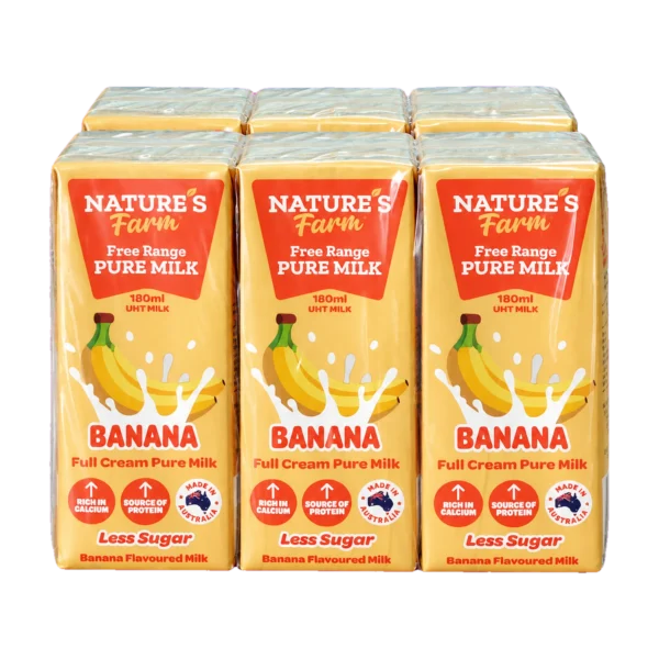Thùng 24 hộp sữa tươi Nature's Farm vị chuối 180ml
