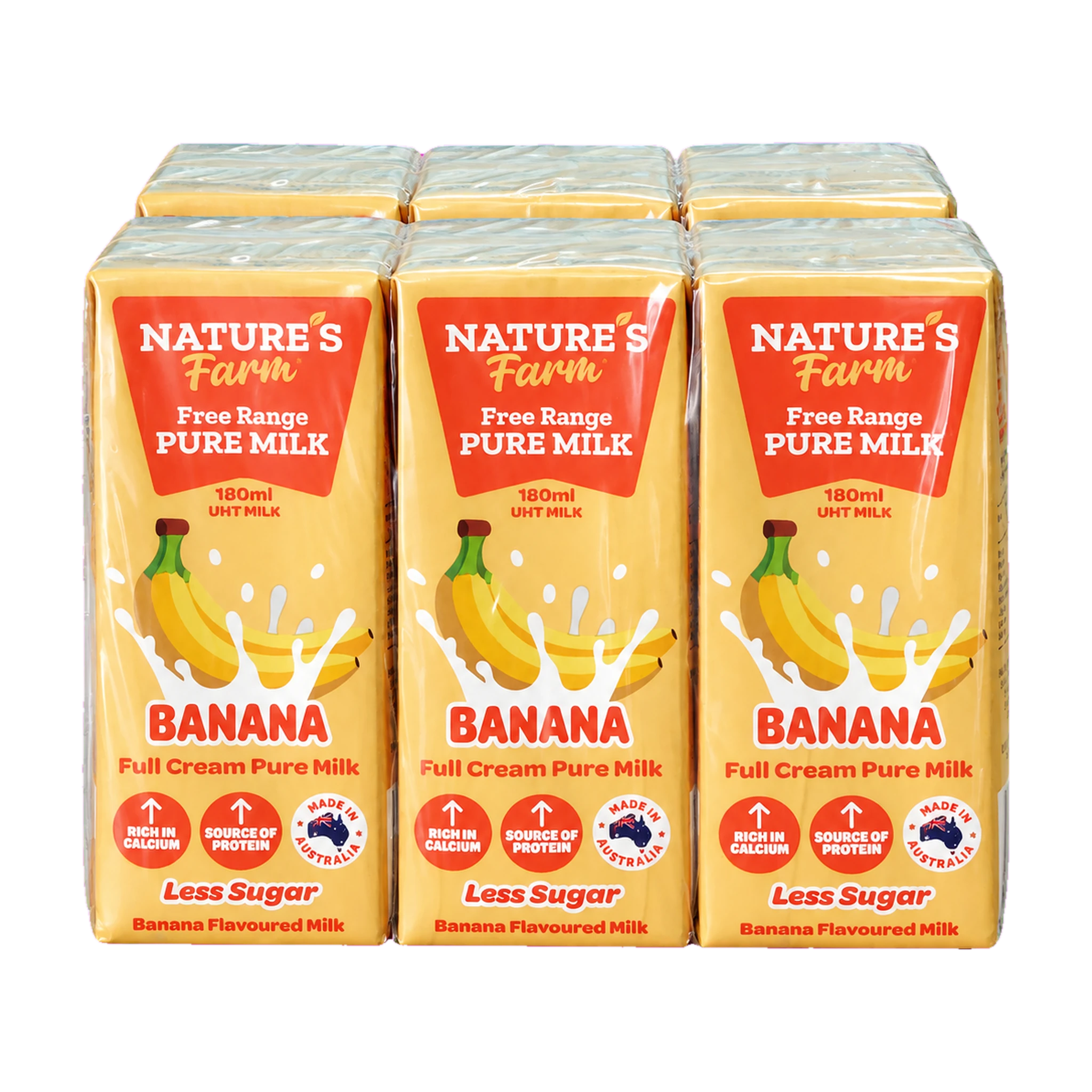 Thùng 24 hộp sữa tươi Nature's Farm vị chuối 180ml