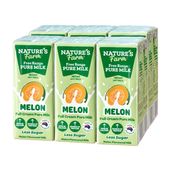 Thùng 24 hộp sữa tươi Nature's Farm vị dưa lưới 180ml